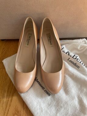 LK Bennett Blush Patent Leather Round-Toe Pumps